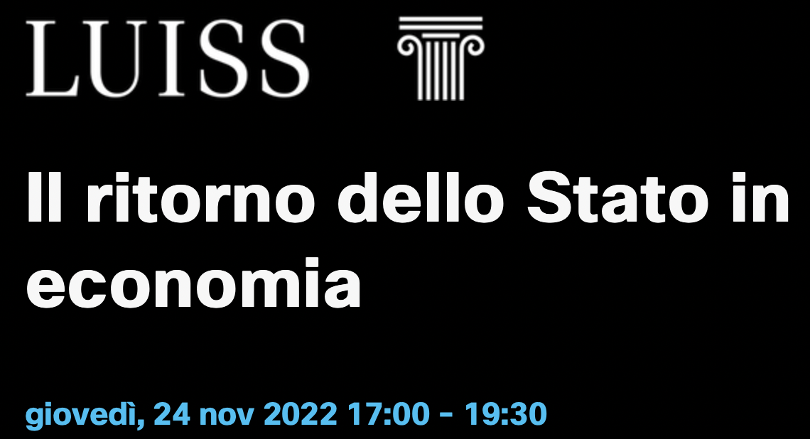 Il ritorno dello Stato in economia